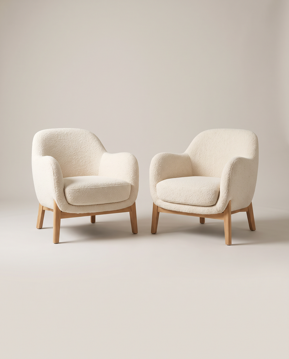 Camden Bouclé Armchair Pair