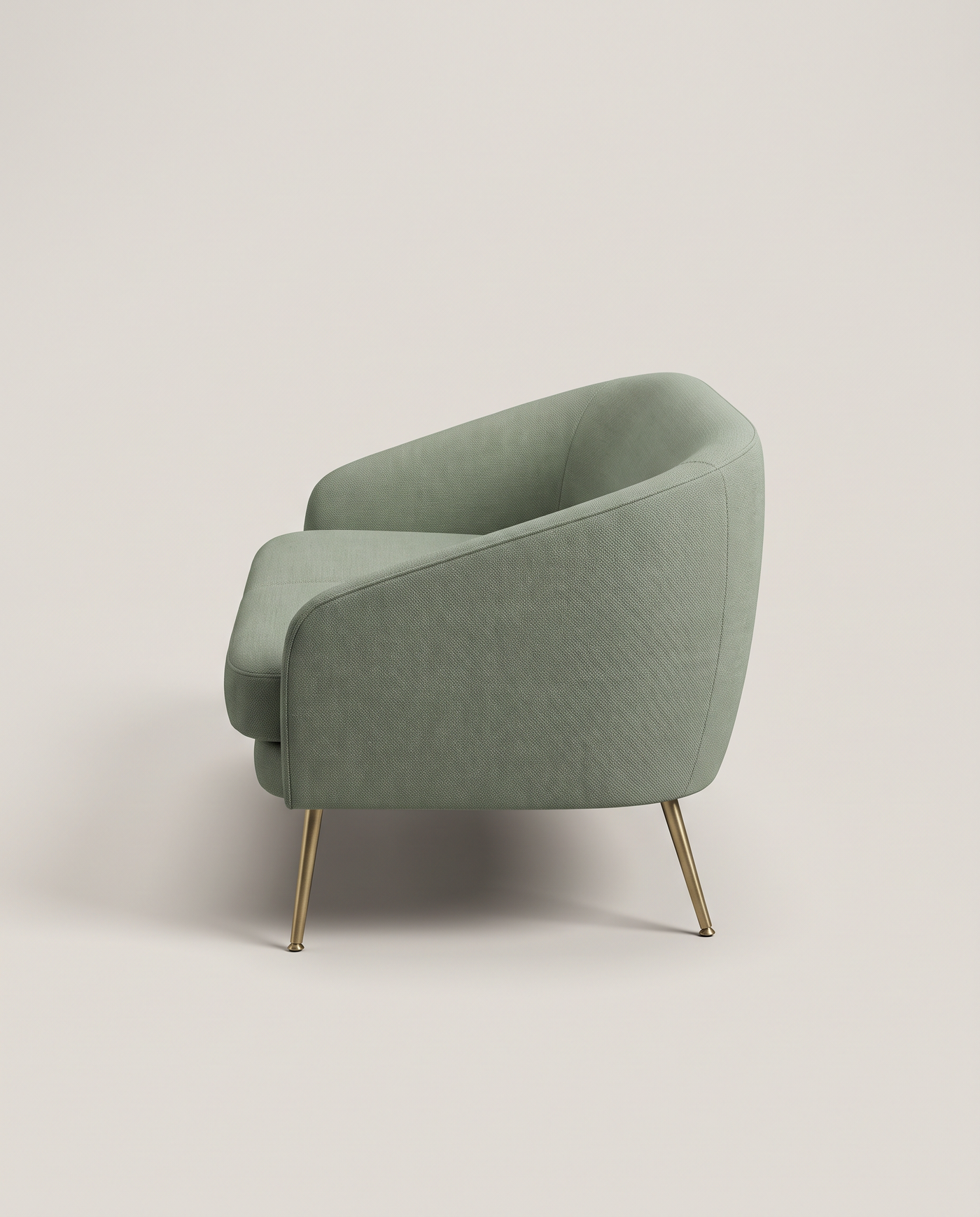 Ridley Curved Loveseat - side profile detail shot