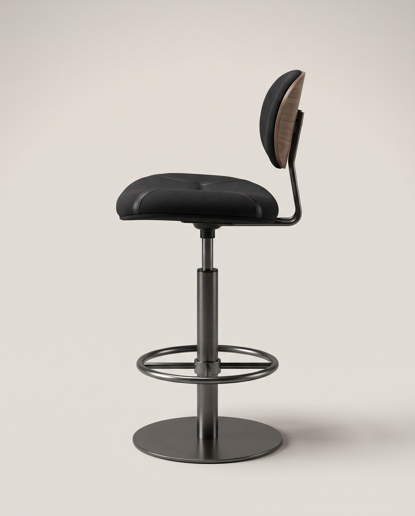 Caldwell Adjustable Draft Stool - side profile detail shot
