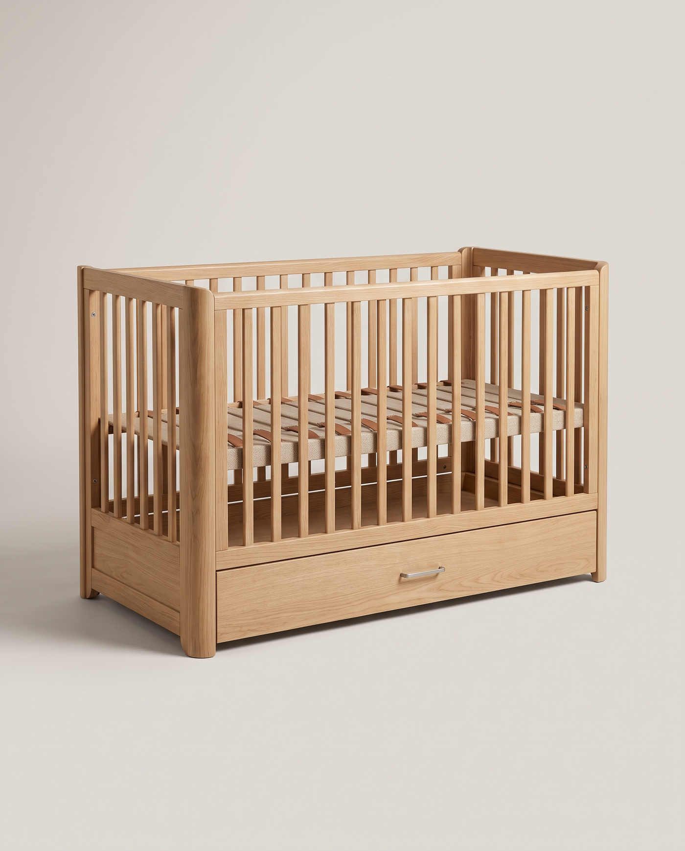 Rosedale Cot Bed with Drawer - front three-quarter hero shot