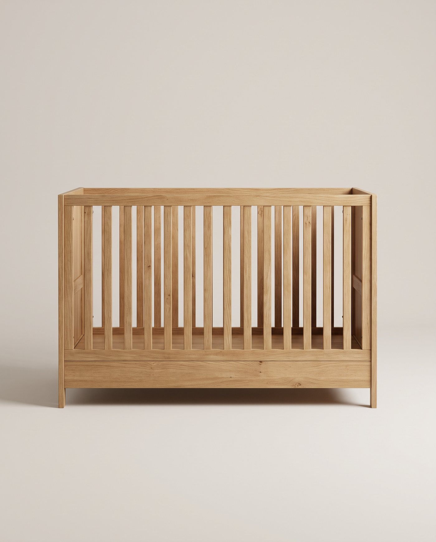 Bramblewood Solid Oak Cot - side profile detail shot