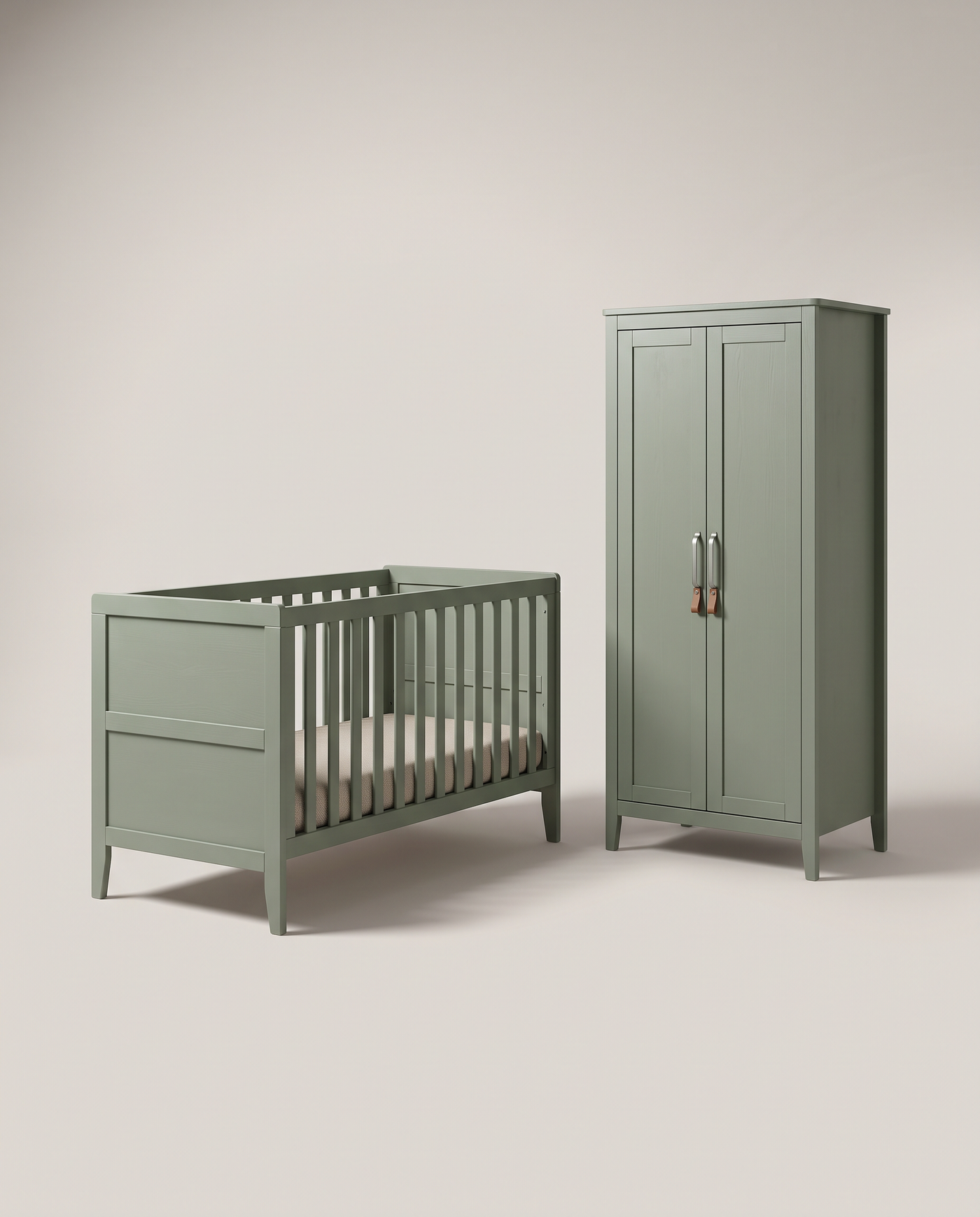Meadowlark Cot Bed & Wardrobe Set - front three-quarter hero shot