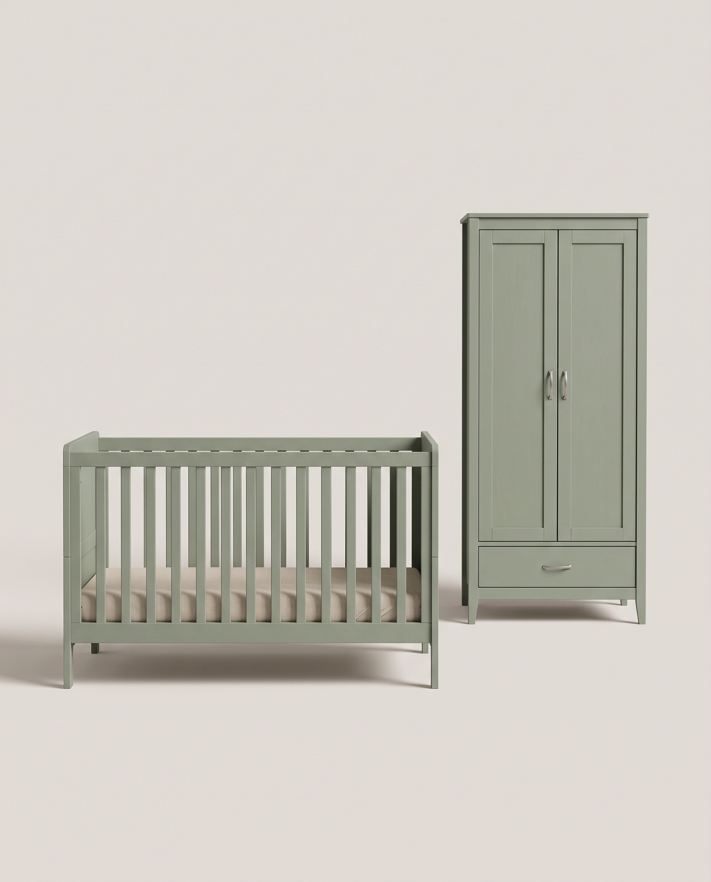 Meadowlark Cot Bed & Wardrobe Set - side profile detail shot