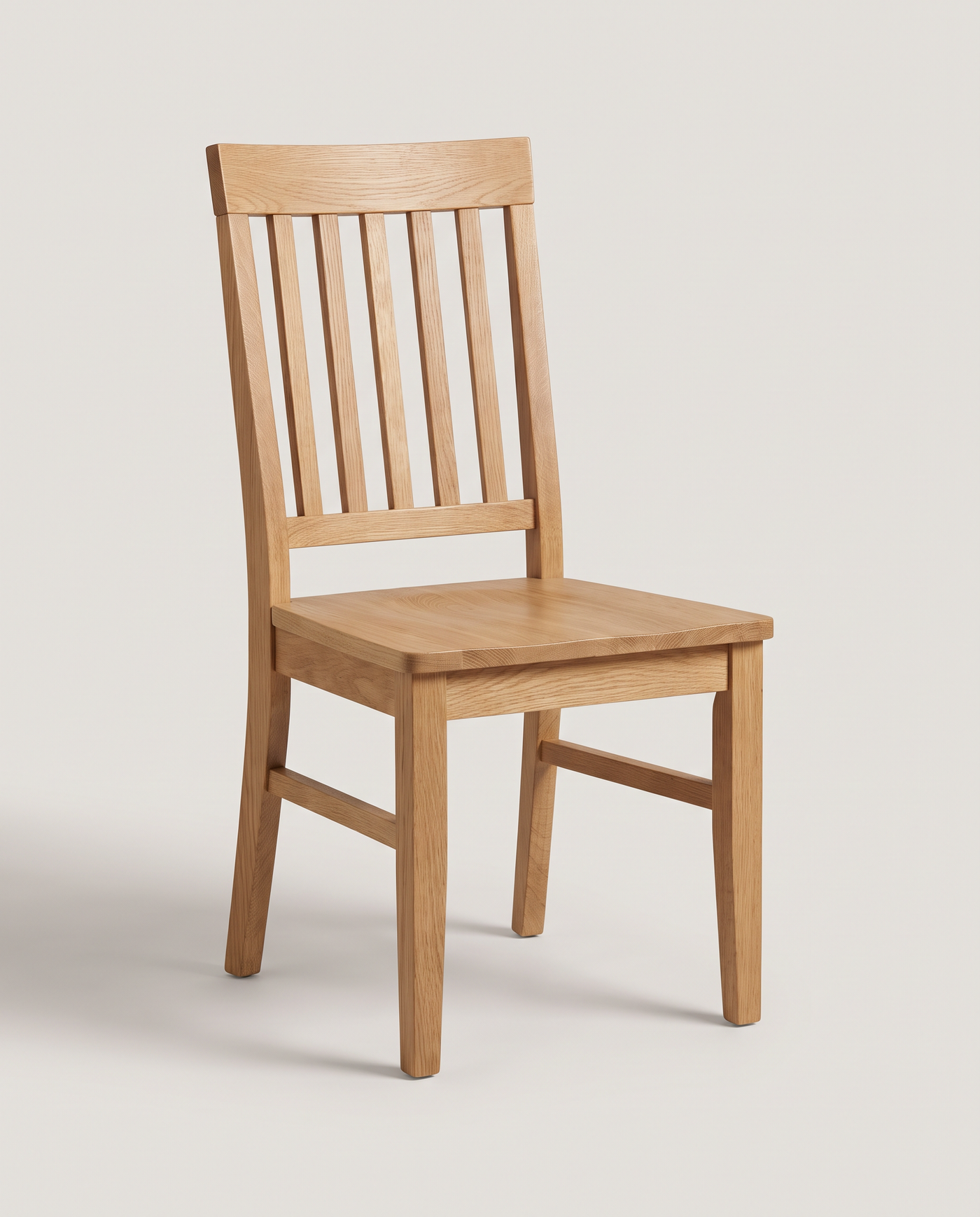Sutherland Oak Bench Chair - front three-quarter hero shot