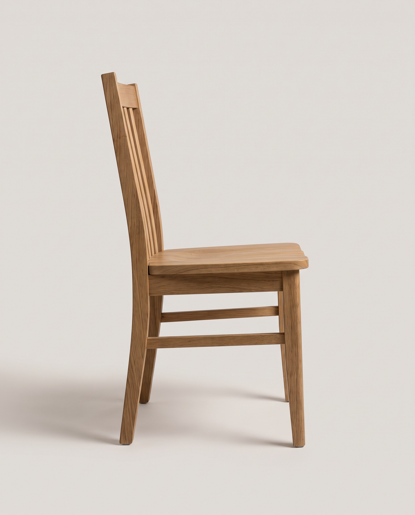 Sutherland Oak Bench Chair - side profile detail shot