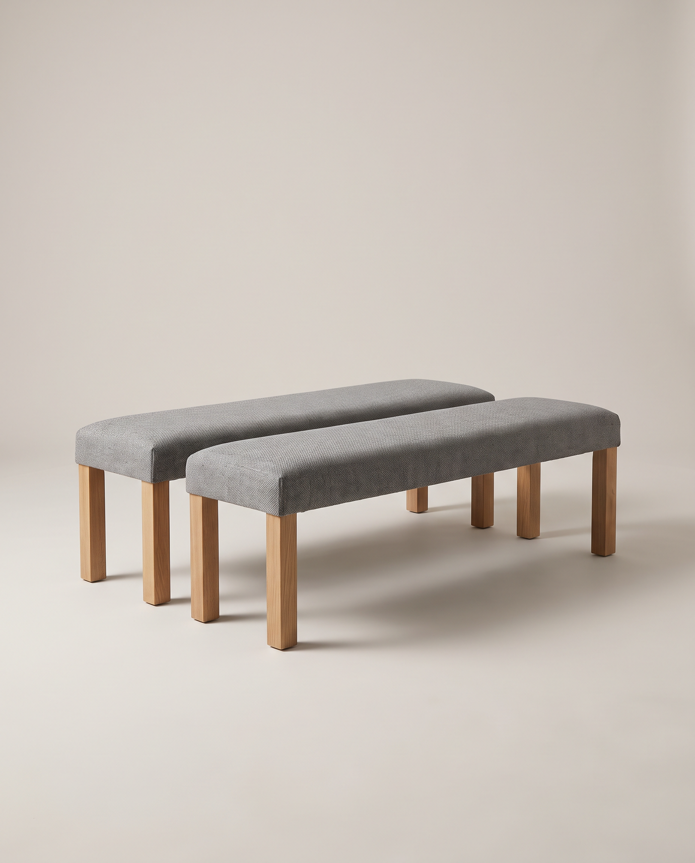 Ebberley Upholstered Bench Set - front three-quarter hero shot