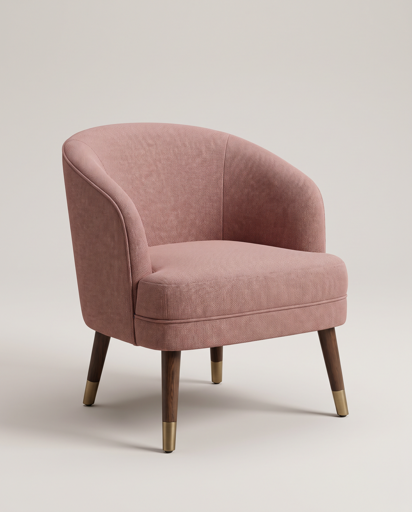 Grantley Curved Accent Chair - front three-quarter hero shot