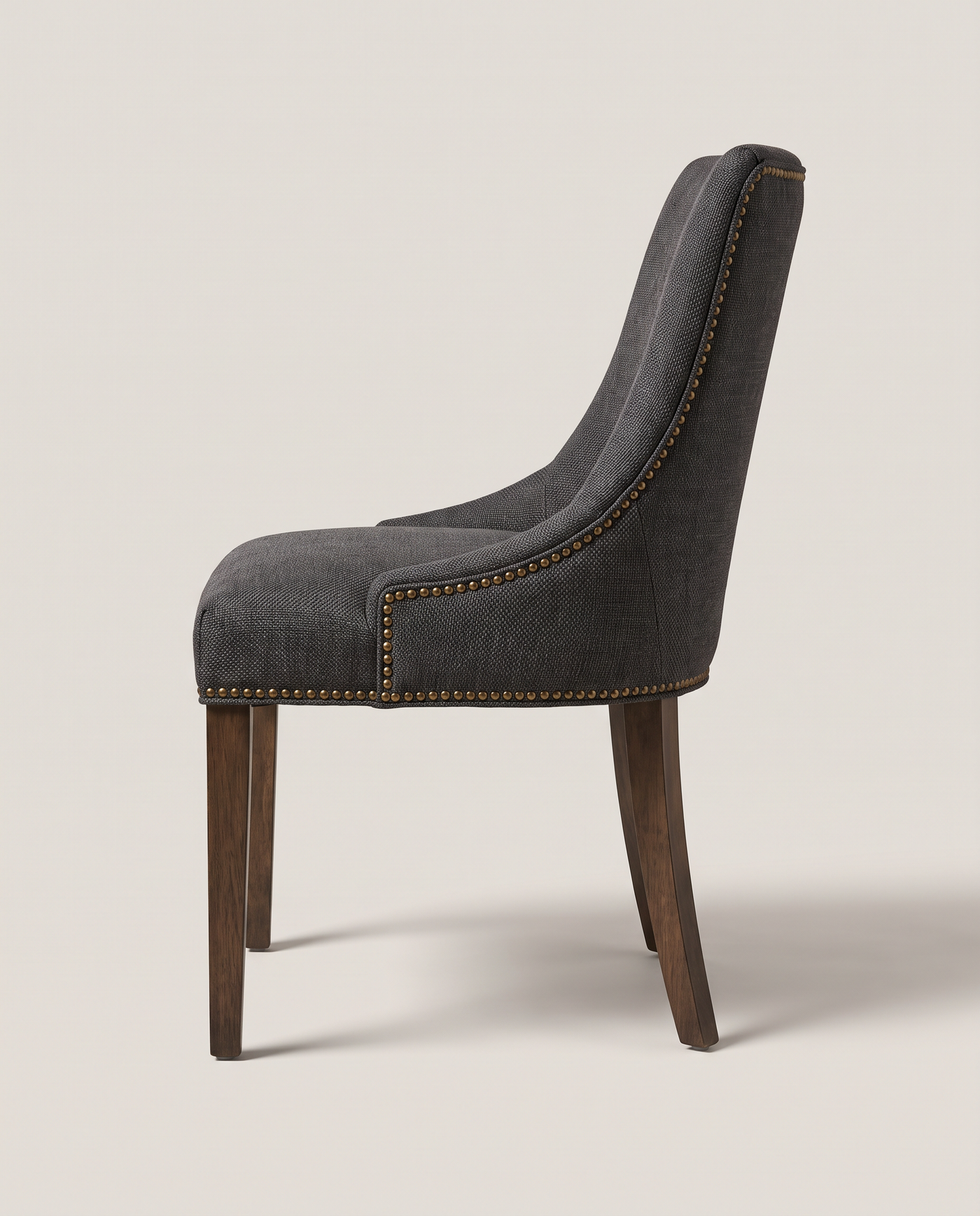 Fairmont Studded Carver Chair - side profile detail shot